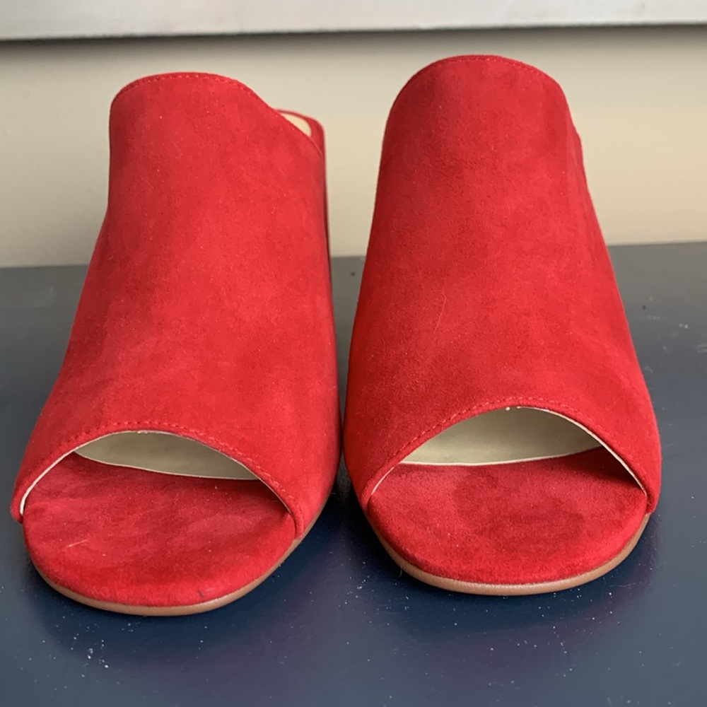 Chinese Laundry Los Angeles Women’s Red Open Toe Mules Size 7 - Picture 4 of 10